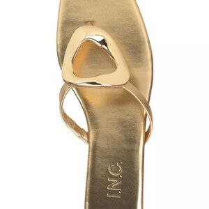 INC International Concepts Gold Sandals Minimalist Design